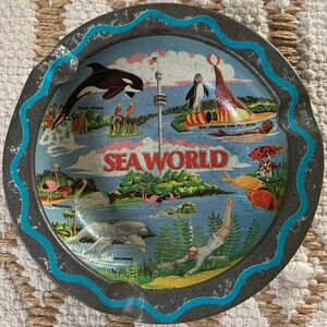 Vintage Sea World Metal Ashtray